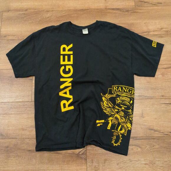 Gildan | Shirts | Vtg Us Army Ranger Adult Xxl Shirt Biker Skull Gun ...